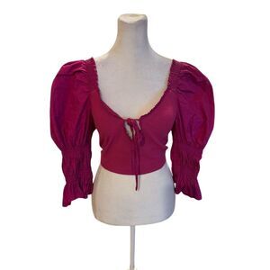 Urban Outfitters Women's Pink Long Sleeve Crop Top Size M